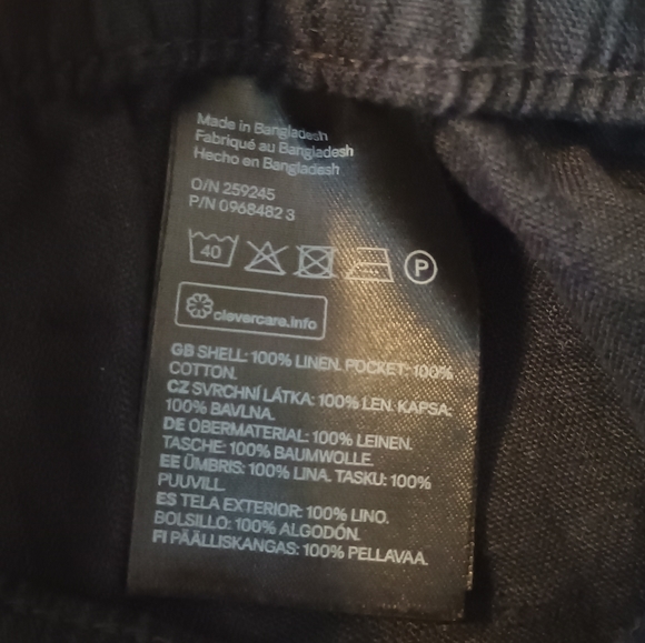 H&M 100% Linen Black Shorts with Drawstring Size XL - Picture 4 of 8